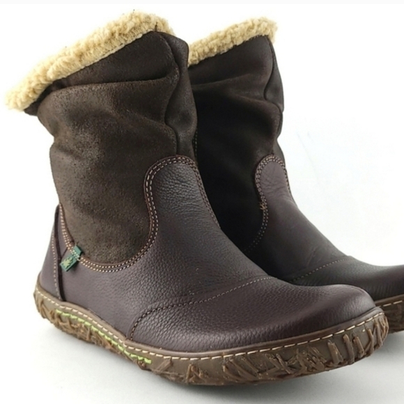 El Naturista Women's Lista Nido Brown Leather Suede Insulated Winter Boots Sz 36 - Picture 7 of 15